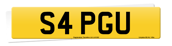 Registration number S4 PGU